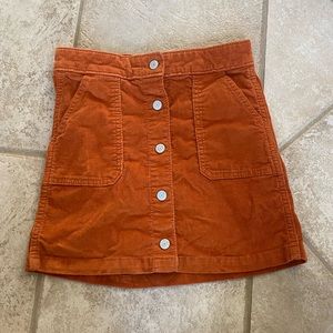 Burnt orange corduroy skirt size M (8)